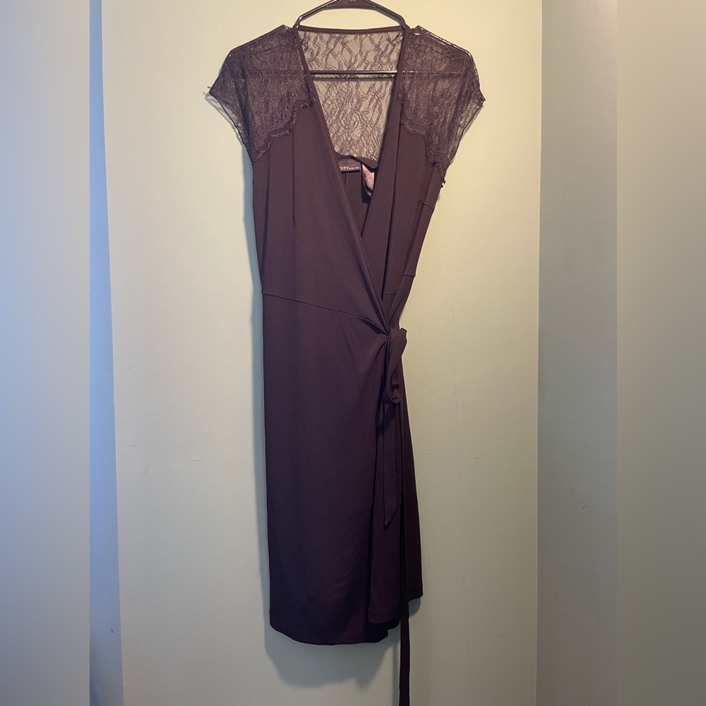 City Unlt d black, lacy, wraparound dress, size M